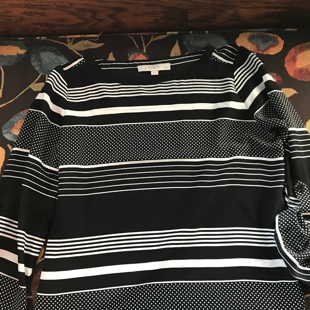 Loft Striped Top size Petite Small